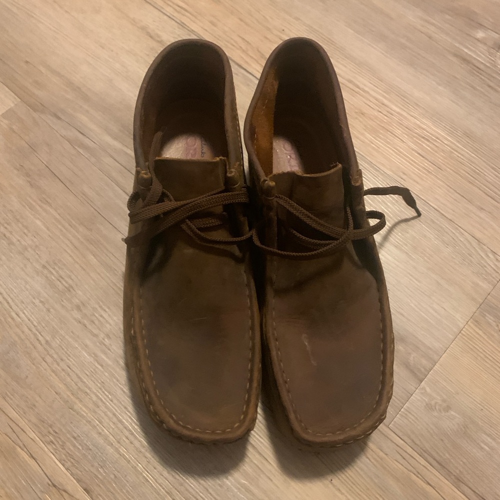 Clarks Men's Brown Leather Chukka Moc-Toe Boots
